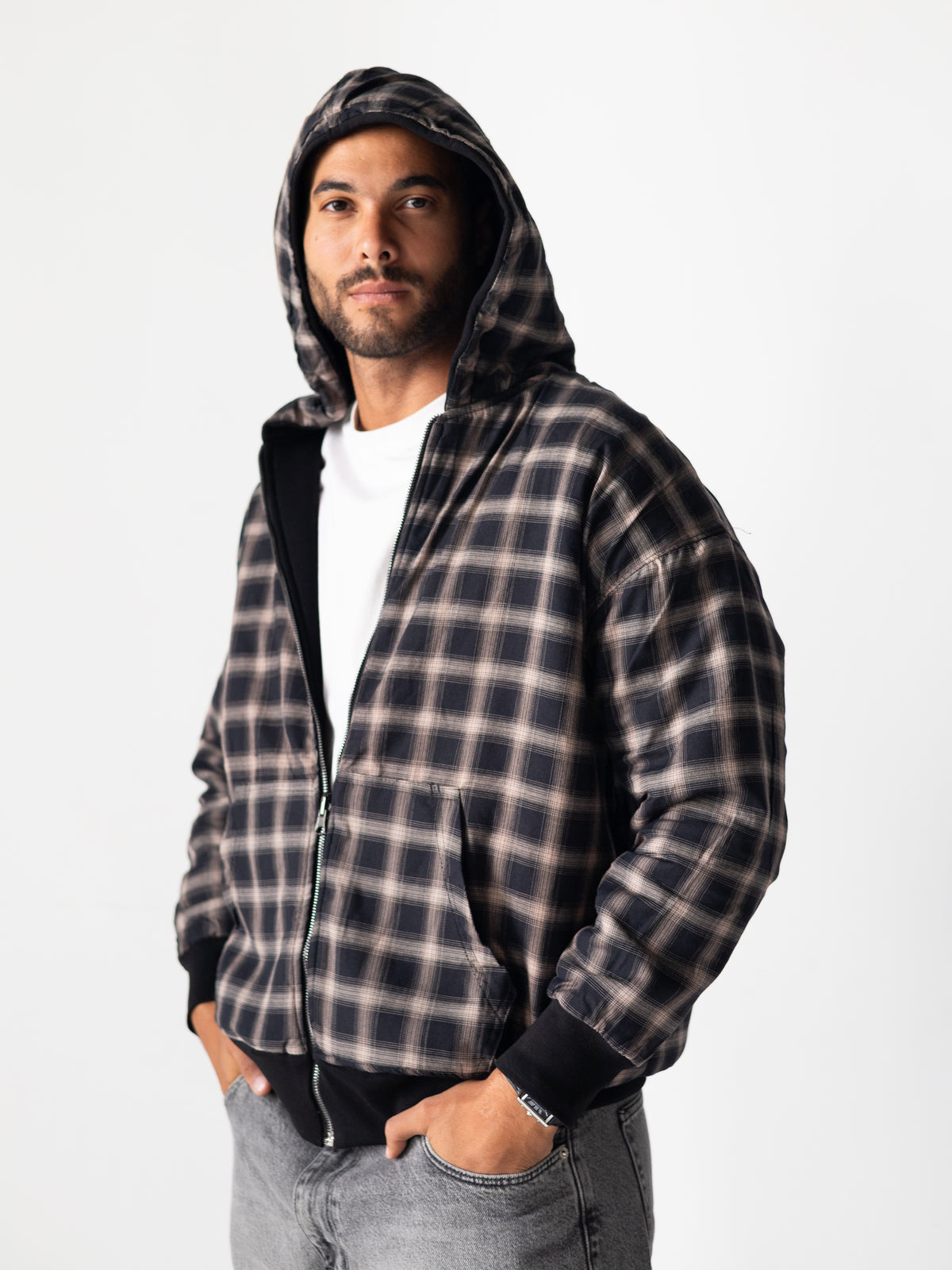 Double-Face Plaid Jacket